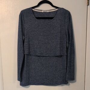 Bearsland Heathered Blue Long Sleeve Top